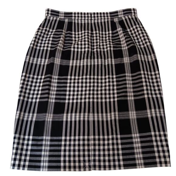 Ann Taylor Dresses & Skirts - NEW ANN TAYLOR‎ Tailored White Black Plaid Skirt 10 Career Dressy Office Event
